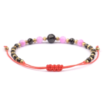 Bransoletka celebrytka czarny TURMALIN JADEIT HEMATYT ochrona i odwaga